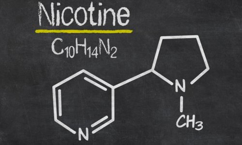 Формула и молекула никотина