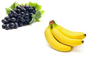 Сочетание винограда и банана